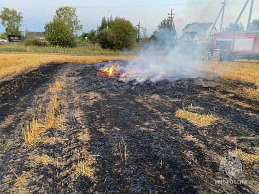 12 стогов сена сгорело в Ивановском районе